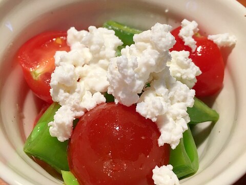 春野菜☆スナップえんどうとミニトマトの超簡単サラダ